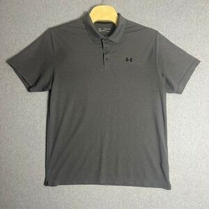 Under Armour Men's‎ Gray HeatGear Polo Athletic/Training Shirt Size 2XL
